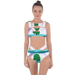 Crystal-ball-sphere-cartoon Color Background Bandaged Up Bikini Set 