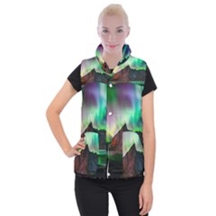 Aurora Borealis Nature Sky Light Women s Button Up Vest by B30l