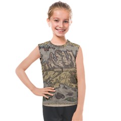 Iceland Cartography Map Renaissance Kids  Mesh Tank Top by B30l