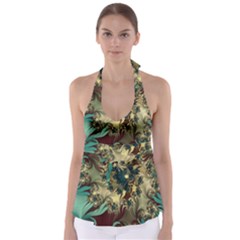 Abstract Design Pattern Art Wallpaper Texture Floral Babydoll Tankini Top