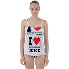 I Love Watermelon Juice Twist Front Tankini Set by ilovewhateva