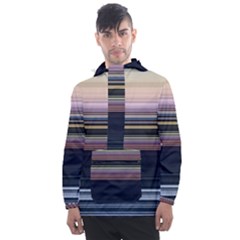 Horizontal Line Strokes Color Lines Men s Front Pocket Pullover Windbreaker by Bangk1t