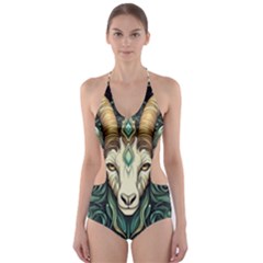 Capricorn Star Sign Cut-out One Piece Swimsuit