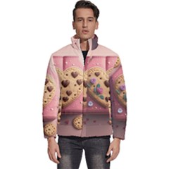 Cookies Valentine Heart Holiday Gift Love Men s Puffer Bubble Jacket Coat by Ndabl3x