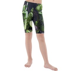 Drink Spinach Smooth Apple Ginger Kids  Mid Length Swim Shorts