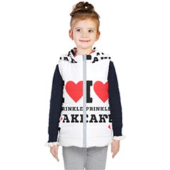 I Love Sprinkles Cake Kids  Hooded Puffer Vest by ilovewhateva