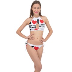 I Love Glazed Donut Cross Front Halter Bikini Set by ilovewhateva