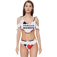 I Love Vanilla Donut Ruffle Edge Tie Up Bikini Set	 by ilovewhateva