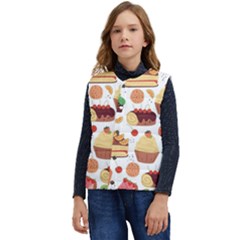 Seamless Pattern Hand Drawing Cartoon Dessert And Cake Kid s Short Button Up Puffer Vest	 by Wav3s
