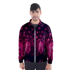 Peacock Pink Black Feather Abstract Men s Windbreaker by Wav3s