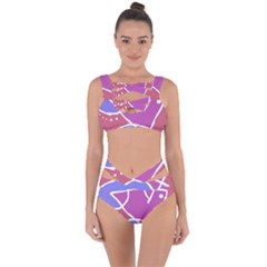 Mazipoodles In The Frame  - Pink Purple Bandaged Up Bikini Set  by Mazipoodles