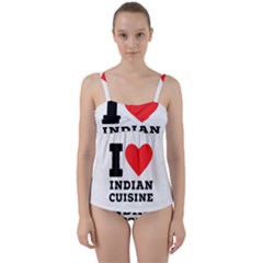 I Love Indian Cuisine Twist Front Tankini Set by ilovewhateva