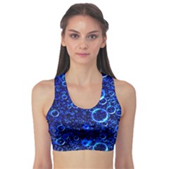 Blue Bubbles Abstract Sports Bra