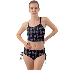 Midnight Noir Garden Chic Pattern Mini Tank Bikini Set by dflcprintsclothing