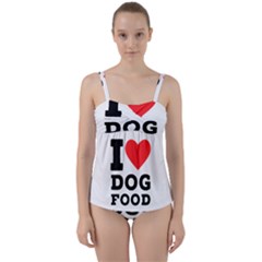 I Love Dog Food Twist Front Tankini Set by ilovewhateva