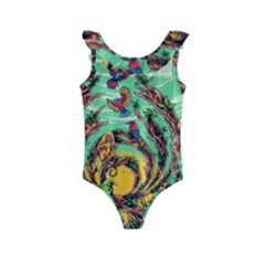 Monkey Tiger Bird Parrot Forest Jungle Style Kids  Frill Swimsuit by Grandong