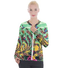 Monkey Tiger Bird Parrot Forest Jungle Style Casual Zip Up Jacket by Grandong