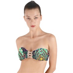 Monkey Tiger Bird Parrot Forest Jungle Style Twist Bandeau Bikini Top by Grandong