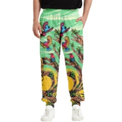 Monkey Tiger Bird Parrot Forest Jungle Style Men s Elastic Waist Pants by Grandong