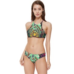 Monkey Tiger Bird Parrot Forest Jungle Style Banded Triangle Bikini Set by Grandong