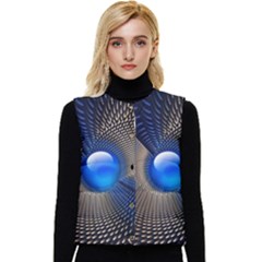 Abstract Background Pattern Women s Short Button Up Puffer Vest