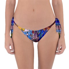 Beauty Stained Glass Castle Building Reversible Bikini Bottoms by Cowasu