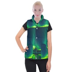 Iceland Aurora Borealis Women s Button Up Vest by Cowasu