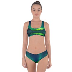 Iceland Aurora Borealis Criss Cross Bikini Set by Cowasu