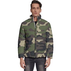 Texture Military Camouflage Repeats Seamless Army Green Hunting Men s Puffer Bubble Jacket Coat by Cowasu