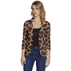 Giraffe Animal Print Skin Fur Women s One-button 3/4 Sleeve Short Jacket by Amaryn4rt