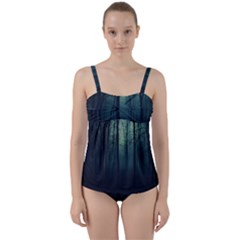 Dark Forest Twist Front Tankini Set by Ravend