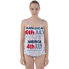 Independence Day Usa Twist Front Tankini Set by Ravend