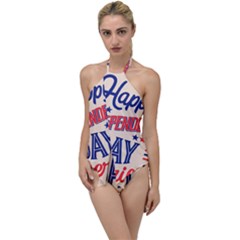 Usa Happy Independence Day Go With The Flow One Piece Swimsuit by Ravend