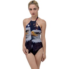 Fourth Of July Independence Day Usa American Pride Go With The Flow One Piece Swimsuit by Ravend