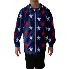 Patriotic Colors America Usa Red Kids  Hooded Windbreaker by Celenk