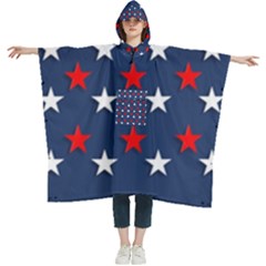 Patriotic Colors America Usa Red Women s Hooded Rain Ponchos by Celenk