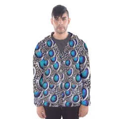 Peacock Pattern Close Up Plumage Men s Hooded Windbreaker by Celenk