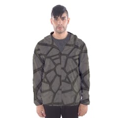 Cartoon-gray-stone-seamless-background-texture-pattern Men s Hooded Windbreaker by uniart180623