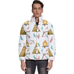 Cute-cartoon-native-american-seamless-pattern Men s Puffer Bubble Jacket Coat by uniart180623