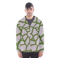 Cartoon-gray-stone-seamless-background-texture-pattern Green Men s Hooded Windbreaker by uniart180623