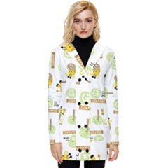 Vector-pattern-with-cute-giraffe-cartoon Button Up Hooded Coat  by uniart180623