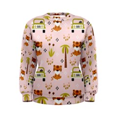 Cute-tiger-car-safari-seamless-pattern Women s Sweatshirt by uniart180623