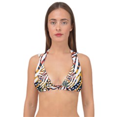 Abstract-geometric-seamless-pattern-with-animal-print Double Strap Halter Bikini Top by uniart180623