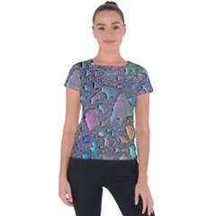 Glass Drops Rainbow Short Sleeve Sports Top  by uniart180623