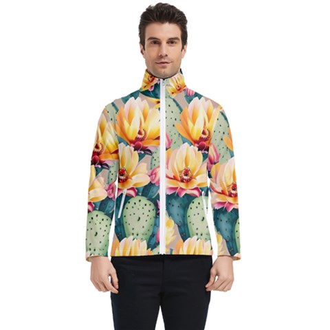 Prickly Pear Cactus Flower Plant Men s Bomber Jacket by Ravend
