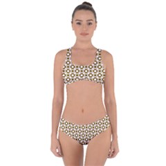 Mazipoodles Olive White Donuts Polka Dot Criss Cross Bikini Set by Mazipoodles