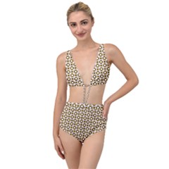 Mazipoodles Olive White Donuts Polka Dot Tied Up Two Piece Swimsuit by Mazipoodles