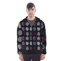 Black And Multicolored Polka Dot Artwork Digital Art Men s Hooded Windbreaker by uniart180623