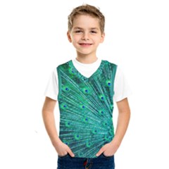 Green And Blue Peafowl Peacock Animal Color Brightly Colored Kids  Basketball Tank Top by uniart180623