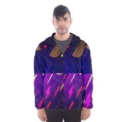 Colorful Abstract Background Creative Digital Art Colorful Geometric Artwork Men s Hooded Windbreaker by uniart180623